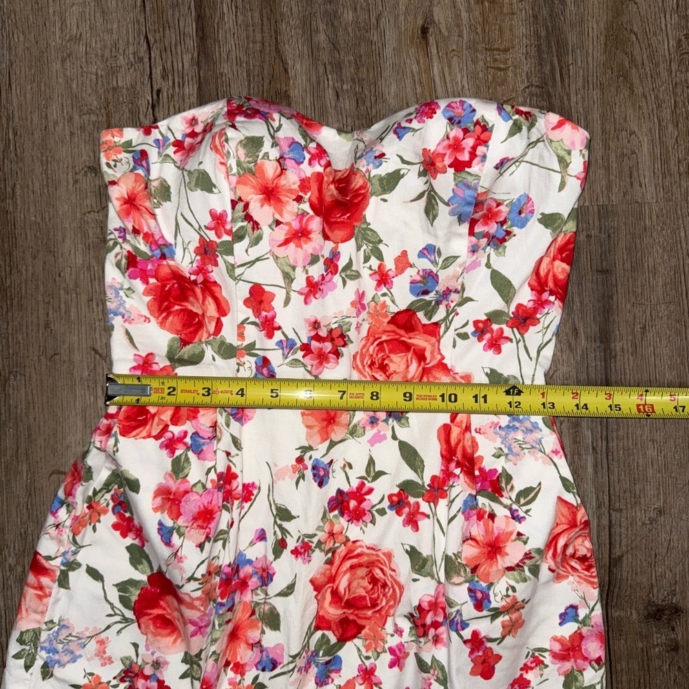 Alya • Strapless Floral Princess Neckline Midi Dress - Picture 5 of 16